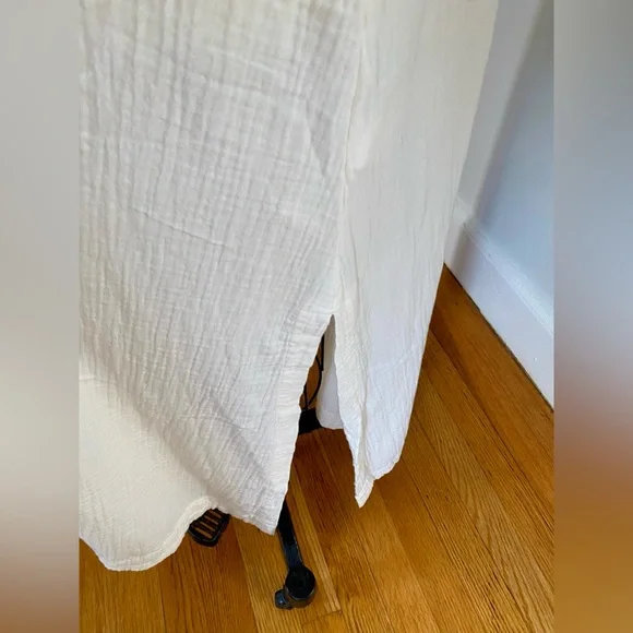 Madewell | Cream Cotton Gauze Button-up Caftan Duster Cover-up | Sz M - Picture 5 of 10